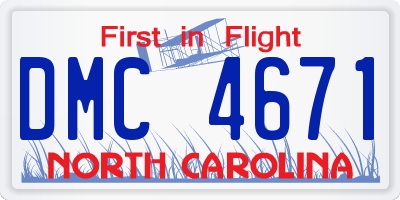 NC license plate DMC4671
