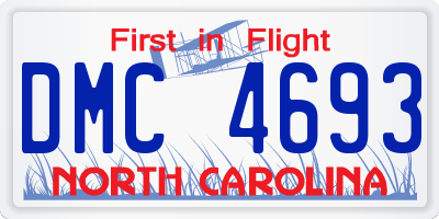 NC license plate DMC4693