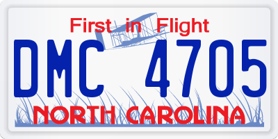 NC license plate DMC4705