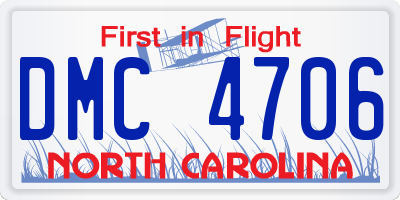 NC license plate DMC4706