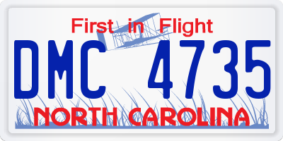 NC license plate DMC4735