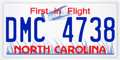 NC license plate DMC4738