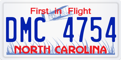 NC license plate DMC4754