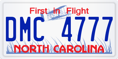 NC license plate DMC4777