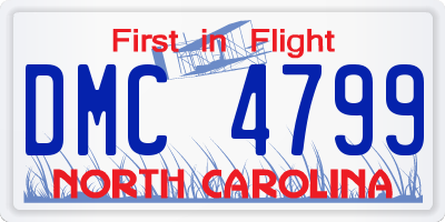 NC license plate DMC4799
