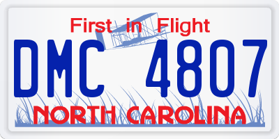 NC license plate DMC4807