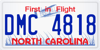 NC license plate DMC4818