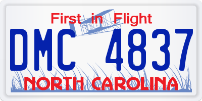 NC license plate DMC4837