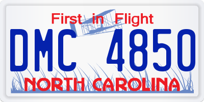 NC license plate DMC4850