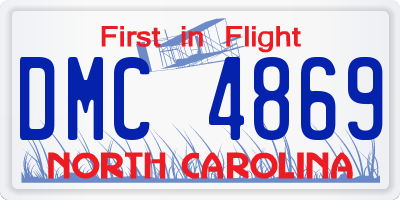 NC license plate DMC4869