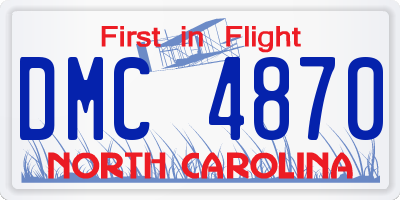 NC license plate DMC4870