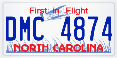 NC license plate DMC4874