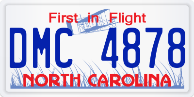NC license plate DMC4878