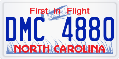 NC license plate DMC4880