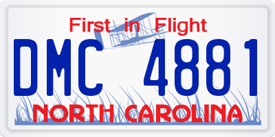 NC license plate DMC4881