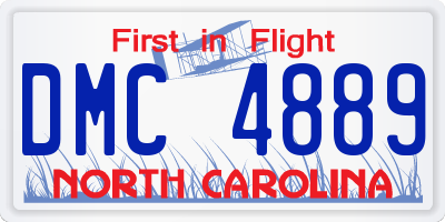 NC license plate DMC4889