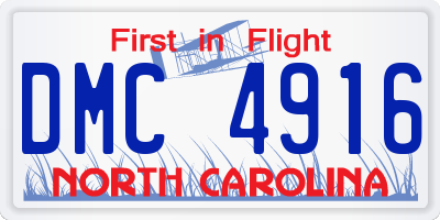 NC license plate DMC4916