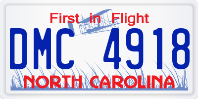 NC license plate DMC4918