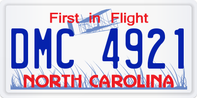 NC license plate DMC4921