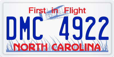 NC license plate DMC4922