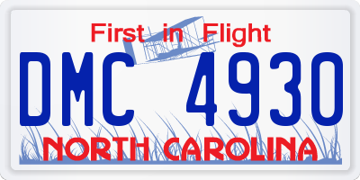 NC license plate DMC4930