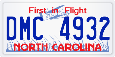 NC license plate DMC4932