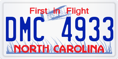 NC license plate DMC4933