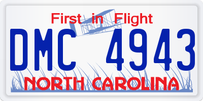 NC license plate DMC4943