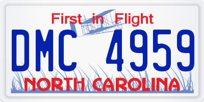 NC license plate DMC4959