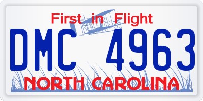 NC license plate DMC4963