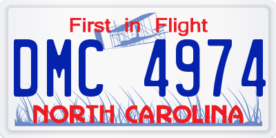 NC license plate DMC4974