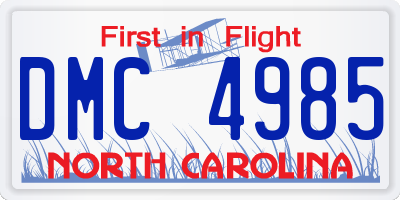 NC license plate DMC4985