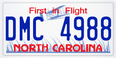 NC license plate DMC4988