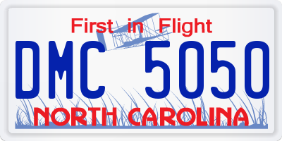 NC license plate DMC5050