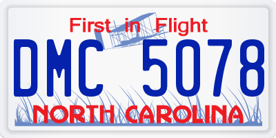 NC license plate DMC5078