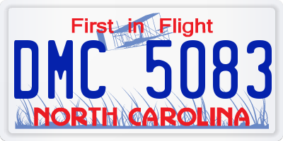 NC license plate DMC5083