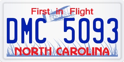 NC license plate DMC5093