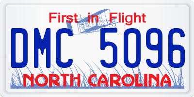 NC license plate DMC5096