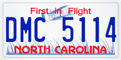 NC license plate DMC5114