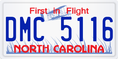 NC license plate DMC5116