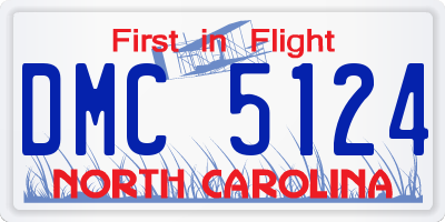 NC license plate DMC5124