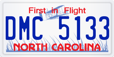 NC license plate DMC5133
