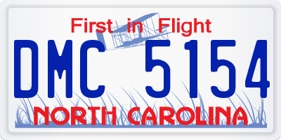 NC license plate DMC5154
