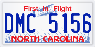NC license plate DMC5156