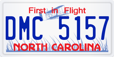 NC license plate DMC5157