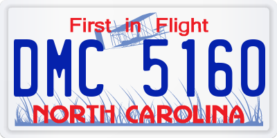 NC license plate DMC5160