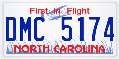 NC license plate DMC5174