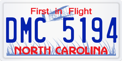 NC license plate DMC5194