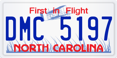 NC license plate DMC5197