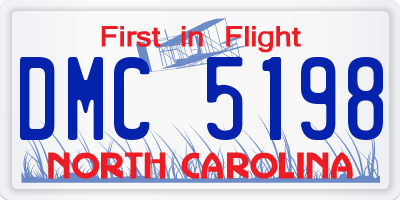 NC license plate DMC5198